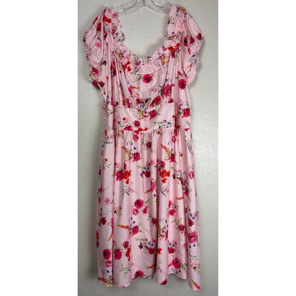 New Unique Vintage Pink Floral Dress 4X 22/24 Bloomcore Feminine Coquette 2000